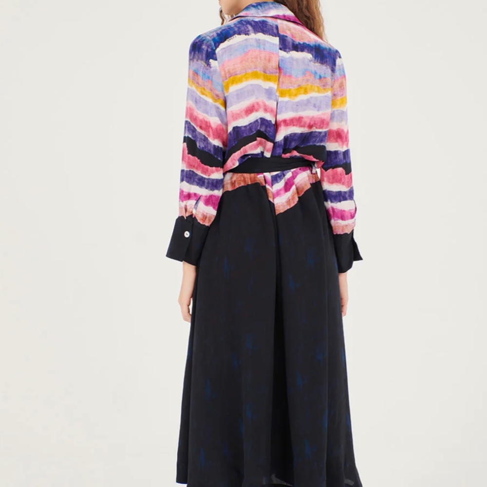 Chufy Northern Lights Silk Dress in Navy, S